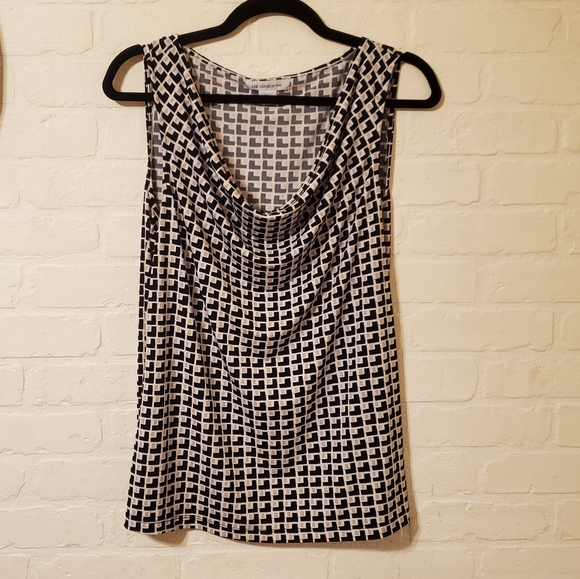 Liz Claiborne Printed Cowl Neck Sleeveless Top - Picture 1 of 5